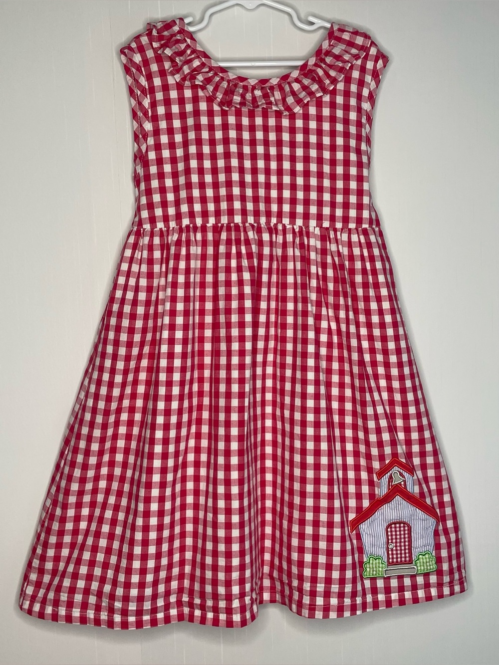 Stitchy Fish Red Gingham Schoolhouse
Applique Dress Size 10